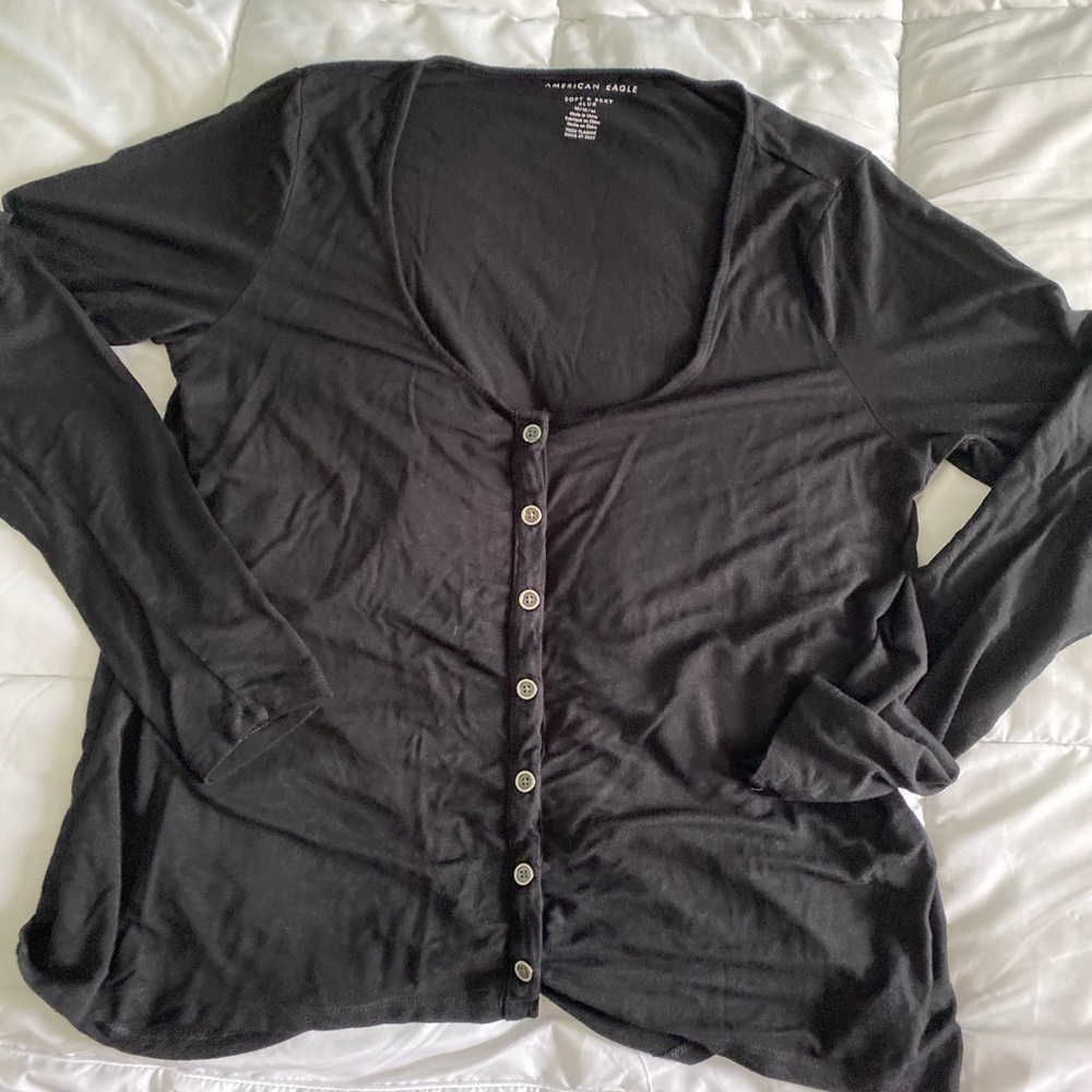 American Eagle Soft & Sexy Black Long Sleeve